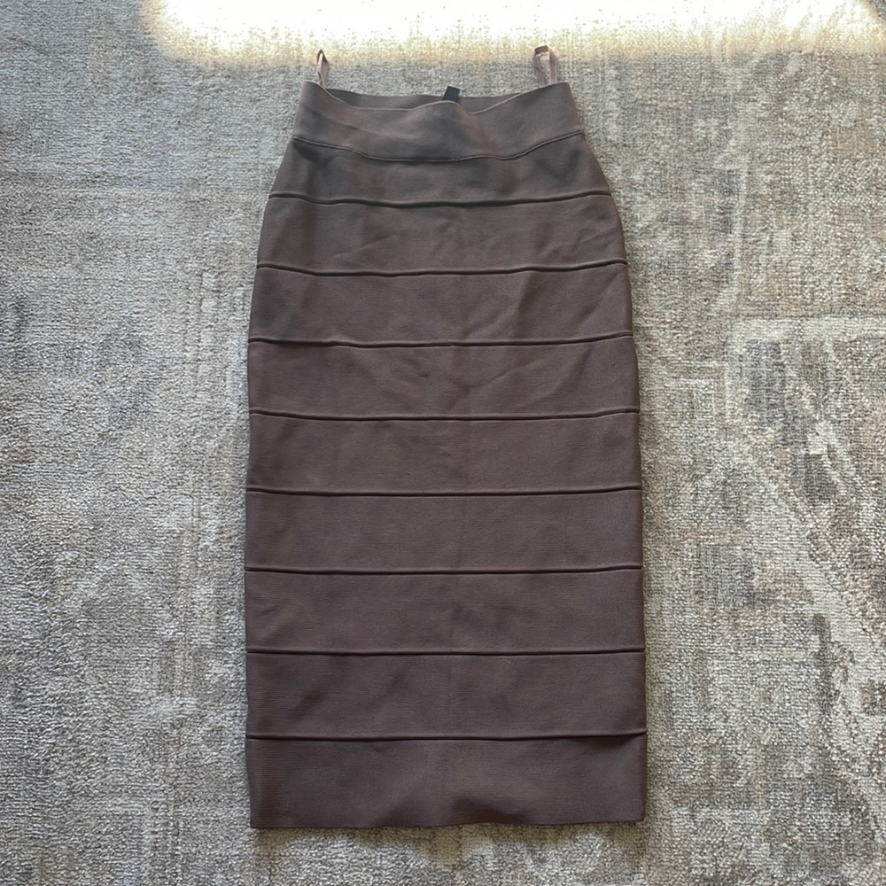 Taupe Midi Bandage Skirt